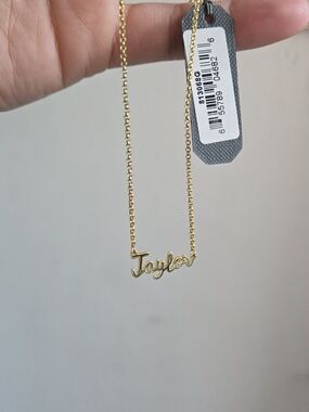 Argento Vivo Gold Script Name Necklace - "Taylor"